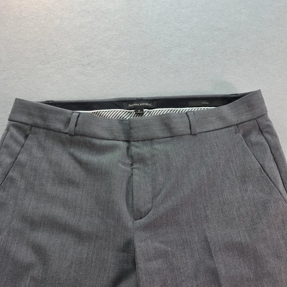 Banana Republic Logan Dress Pants Mens 34x32 Dark Grey Straight Leg Stretch SP18